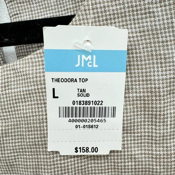 J. McLaughlin Theodora Sleeveless Houndstooth Linen tunic Top Sz Large New - Picture 7 of 7